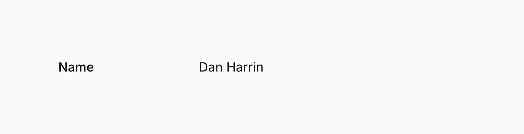 Infolist entry with inline label