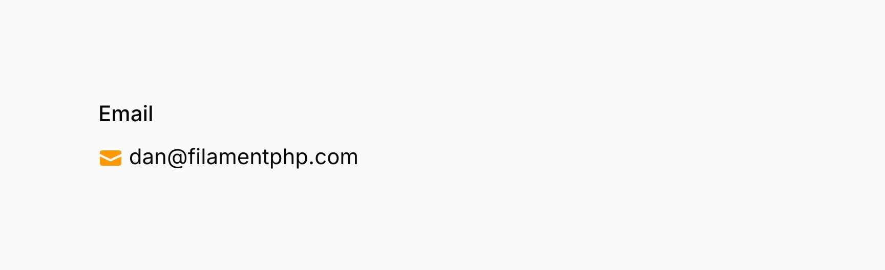 Text entry with icon in the primary color