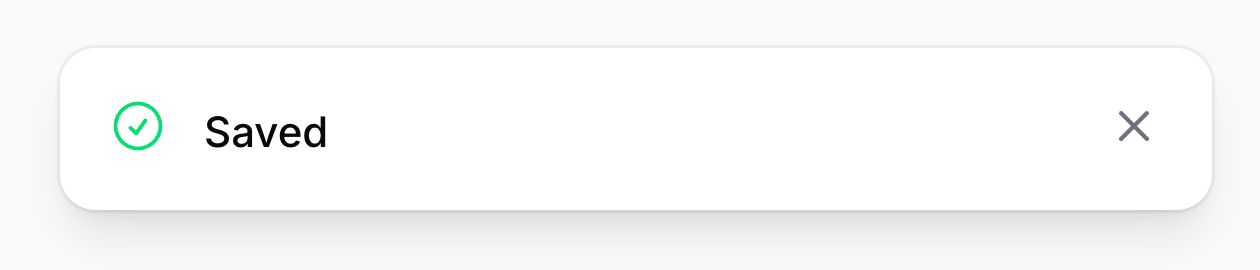 Success notification