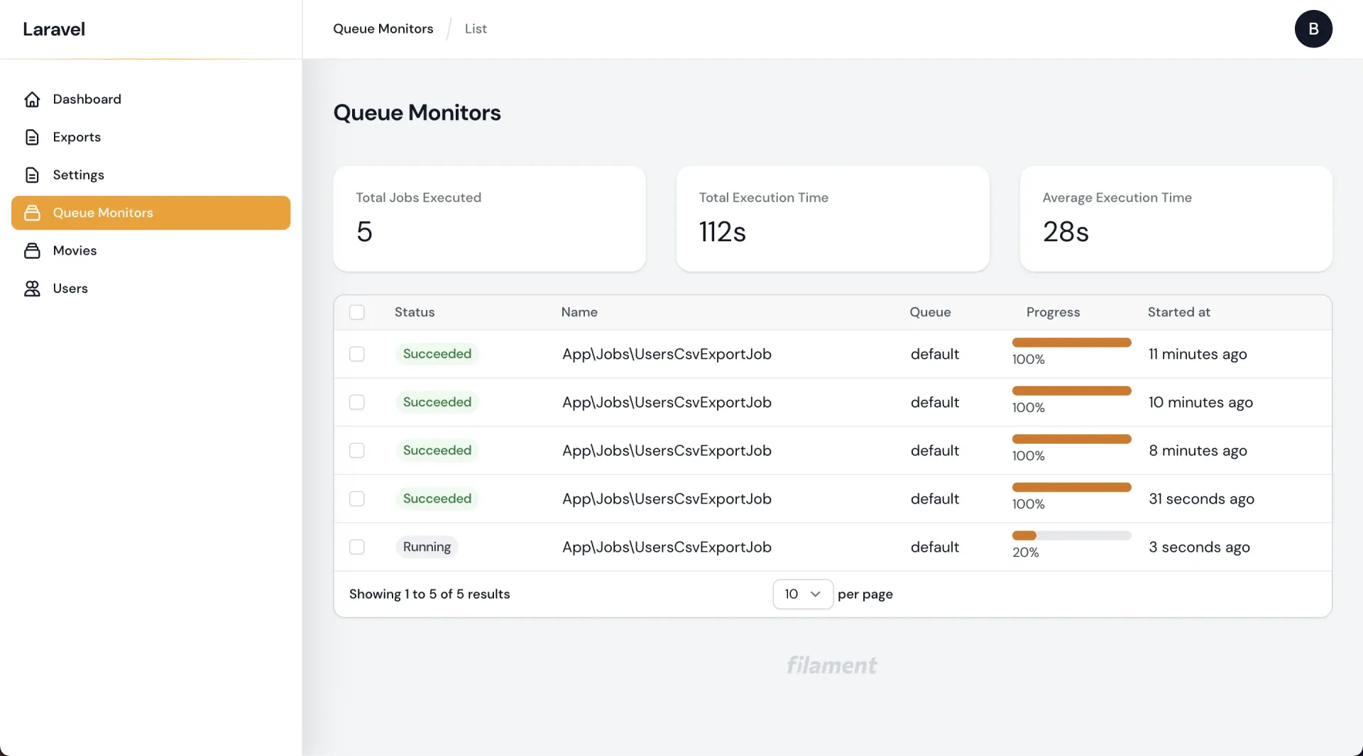 Jobs monitor by Baptiste Bouillot Filament