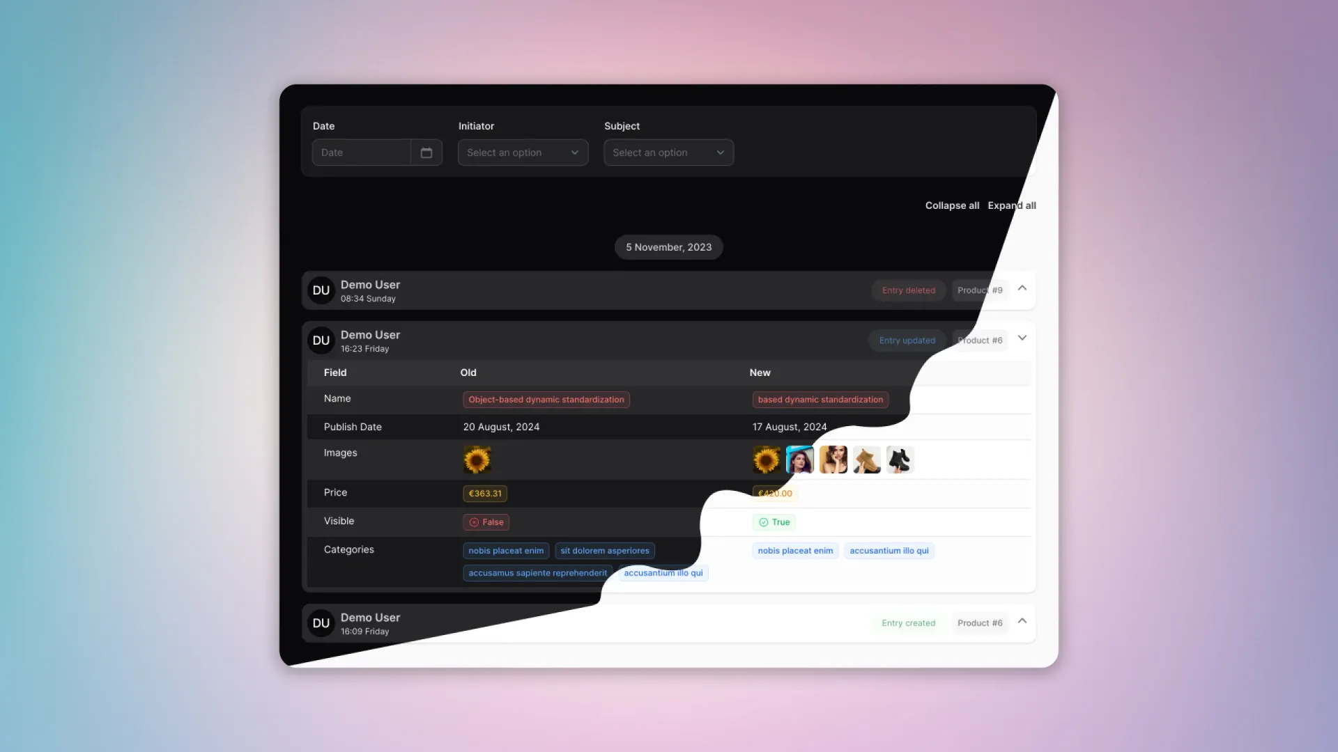 Activity log by noxo filament