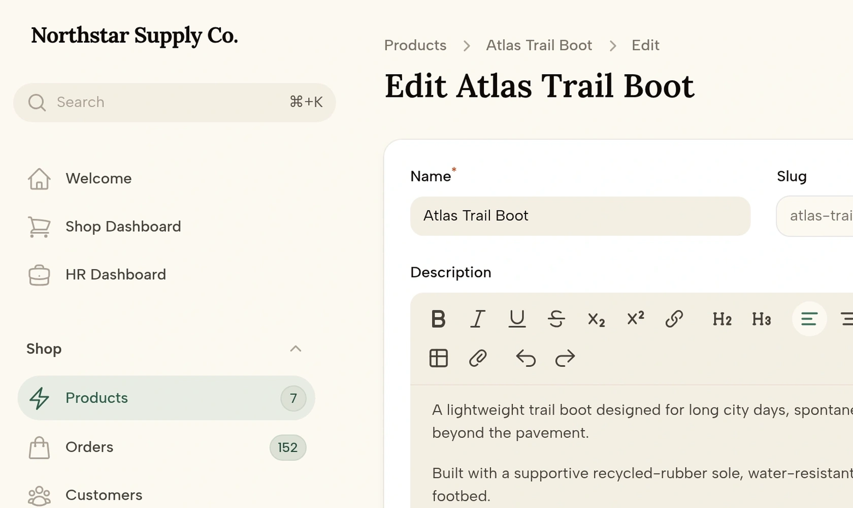 Soft product form with a serif heading and rounded, filled fields.