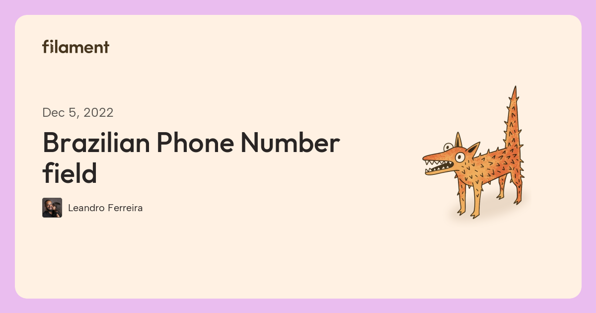 Telephone Numbers In Brazil Brazilian Phone Number field - Filament